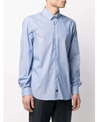 Мужская голубая рубашка с длинным рукавом от Fay