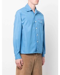 Мужская голубая рубашка с длинным рукавом от Marni
