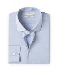 Мужская голубая рубашка с длинным рукавом от Mango Man