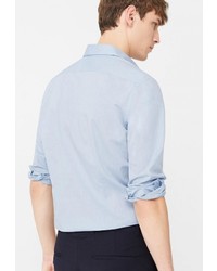 Мужская голубая рубашка с длинным рукавом от Mango Man