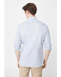 Мужская голубая рубашка с длинным рукавом от Mango Man