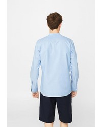 Мужская голубая рубашка с длинным рукавом от Mango Man
