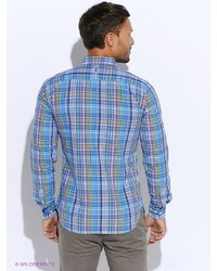 Мужская голубая рубашка с длинным рукавом от Mavango