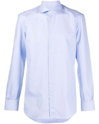 Мужская голубая рубашка с длинным рукавом от Mazzarelli