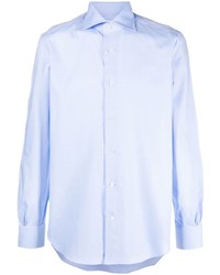 Мужская голубая рубашка с длинным рукавом от Mazzarelli