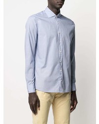 Мужская голубая рубашка с длинным рукавом от Hackett