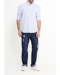 Мужская голубая рубашка с длинным рукавом от Modis