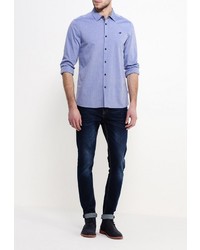 Мужская голубая рубашка с длинным рукавом от Mustang