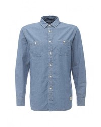 Мужская голубая рубашка с длинным рукавом от Mustang