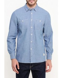 Мужская голубая рубашка с длинным рукавом от Mustang