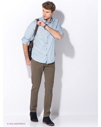 Мужская голубая рубашка с длинным рукавом от Oodji