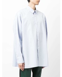 Мужская голубая рубашка с длинным рукавом от We11done