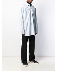 Мужская голубая рубашка с длинным рукавом от Raf Simons