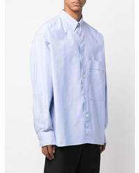Мужская голубая рубашка с длинным рукавом от Studio Nicholson