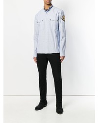 Мужская голубая рубашка с длинным рукавом от Balmain