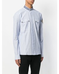Мужская голубая рубашка с длинным рукавом от Balmain