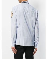 Мужская голубая рубашка с длинным рукавом от Balmain