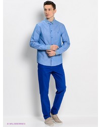 Мужская голубая рубашка с длинным рукавом от (+) People