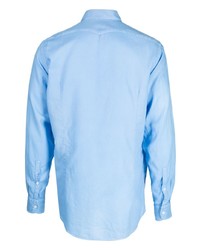 Мужская голубая рубашка с длинным рукавом от Massimo Alba