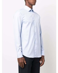 Мужская голубая рубашка с длинным рукавом от Canali
