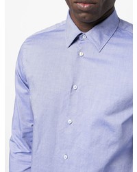 Мужская голубая рубашка с длинным рукавом от Manuel Ritz