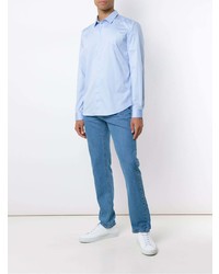 Мужская голубая рубашка с длинным рукавом от Egrey