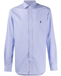 Мужская голубая рубашка с длинным рукавом от Polo Ralph Lauren