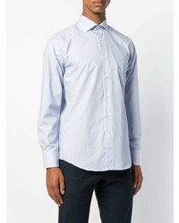 Мужская голубая рубашка с длинным рукавом от Canali