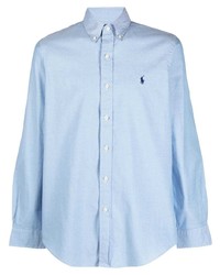 Мужская голубая рубашка с длинным рукавом от Ralph Lauren Collection