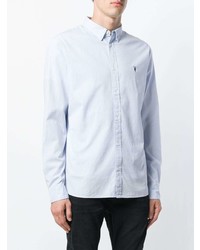 Мужская голубая рубашка с длинным рукавом от AllSaints
