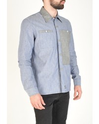 Мужская голубая рубашка с длинным рукавом от RPS