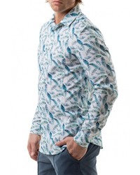 Мужская голубая рубашка с длинным рукавом от RPS