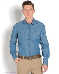 Мужская голубая рубашка с длинным рукавом от Ruck&Maul