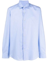 Мужская голубая рубашка с длинным рукавом от Salvatore Ferragamo