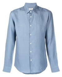 Мужская голубая рубашка с длинным рукавом от Sandro