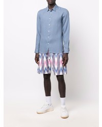 Мужская голубая рубашка с длинным рукавом от Sandro