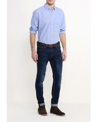 Мужская голубая рубашка с длинным рукавом от Sela