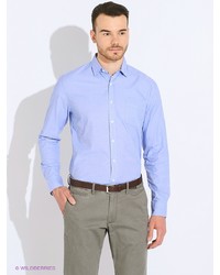 Мужская голубая рубашка с длинным рукавом от Sela