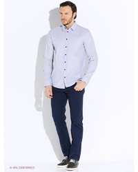 Мужская голубая рубашка с длинным рукавом от Sela