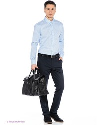 Мужская голубая рубашка с длинным рукавом от Sela