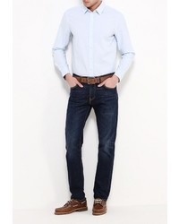 Мужская голубая рубашка с длинным рукавом от Sela