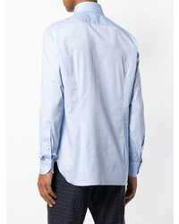 Мужская голубая рубашка с длинным рукавом от Borrelli