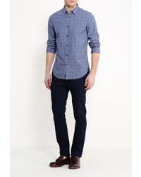 Мужская голубая рубашка с длинным рукавом от Sisley