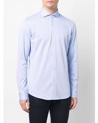 Мужская голубая рубашка с длинным рукавом от BOSS