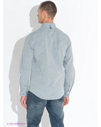 Мужская голубая рубашка с длинным рукавом от Solid