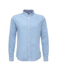 Мужская голубая рубашка с длинным рукавом от Solid