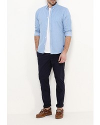 Мужская голубая рубашка с длинным рукавом от Solid