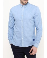 Мужская голубая рубашка с длинным рукавом от Solid