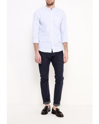 Мужская голубая рубашка с длинным рукавом от Solid