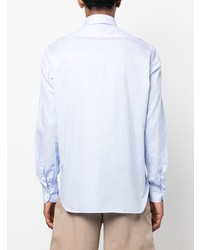 Мужская голубая рубашка с длинным рукавом от Borrelli